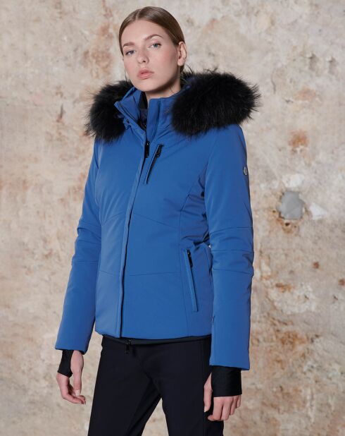 Veste De Ski Extensible Fourrure véritable Lou bleu crépuscule