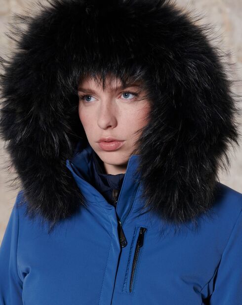 Veste De Ski Extensible Fourrure véritable Lou bleu crépuscule