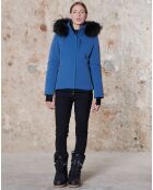Veste De Ski Extensible Fourrure véritable Lou bleu crépuscule