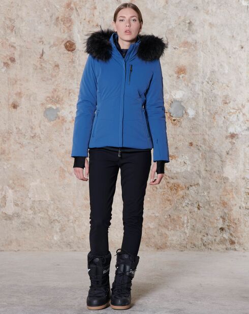 Veste De Ski Extensible Fourrure véritable Lou bleu crépuscule