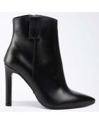 Bottines en Cuir Coralie noires - Talon 10 cm