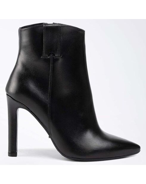 Bottines en Cuir Coralie noires - Talon 10 cm
