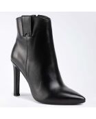 Bottines en Cuir Coralie noires - Talon 10 cm
