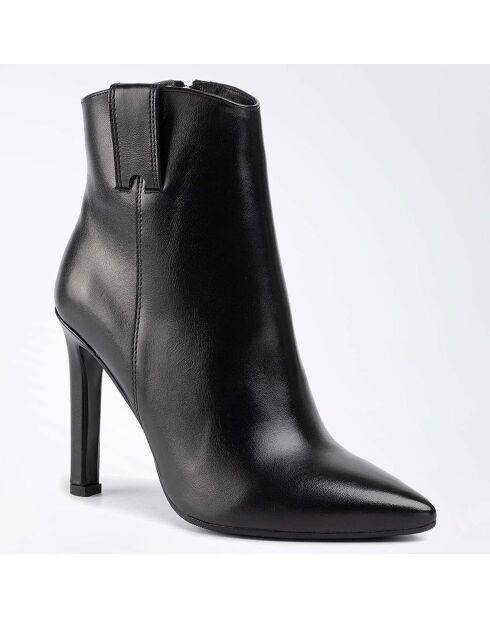 Bottines en Cuir Coralie noires - Talon 10 cm