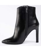 Bottines en Cuir Coralie noires - Talon 10 cm