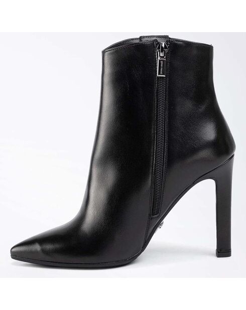 Bottines en Cuir Coralie noires - Talon 10 cm