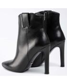 Bottines en Cuir Coralie noires - Talon 10 cm