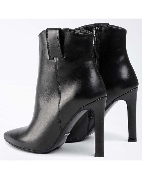 Bottines en Cuir Coralie noires - Talon 10 cm