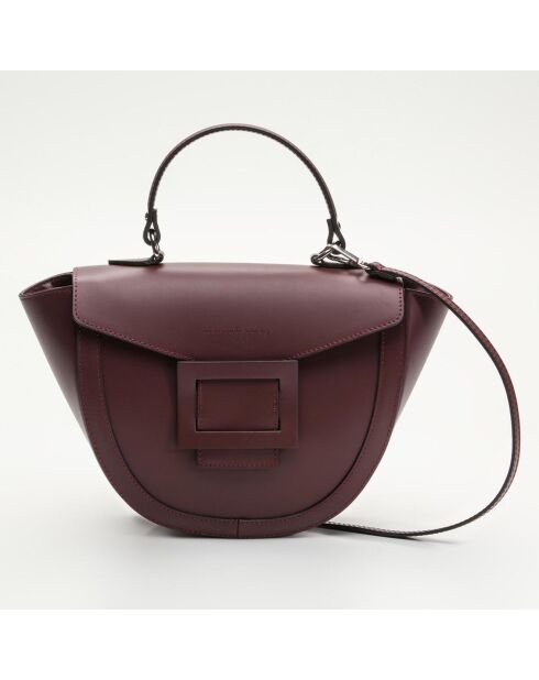 Sac main en Cuir en Cuir Votti bordeaux - 28x21x9 cm