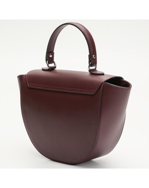 Sac main en Cuir en Cuir Votti bordeaux - 28x21x9 cm