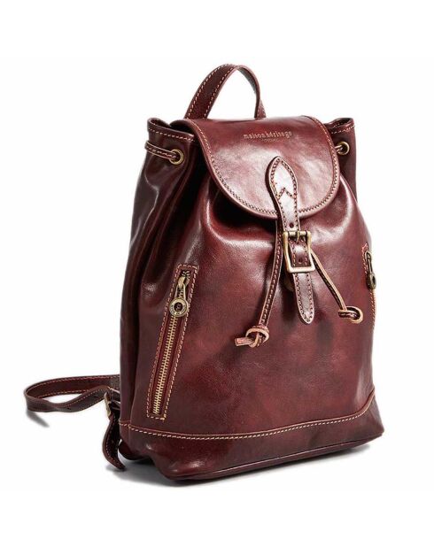 Sac à dos en Cuir Eloi marron foncé - 32.7x32.6x14 cm