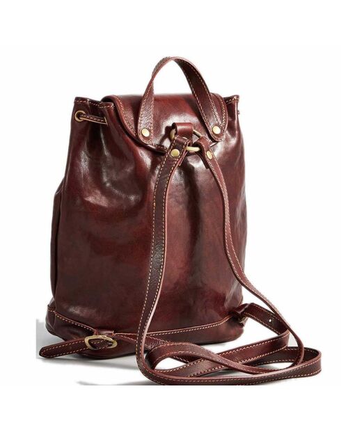 Sac à dos en Cuir Eloi marron foncé - 32.7x32.6x14 cm