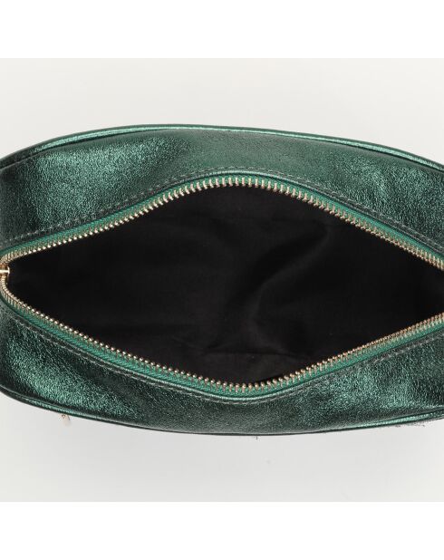 Sac bandoulière en Cuir Metallic vert - 22x8.5x16 cm