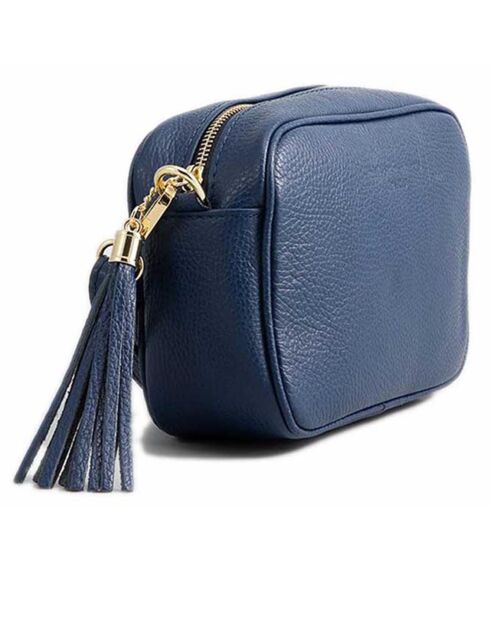 Sac bandoulière en Cuir Gaby marine - 22x8.5x16 cm