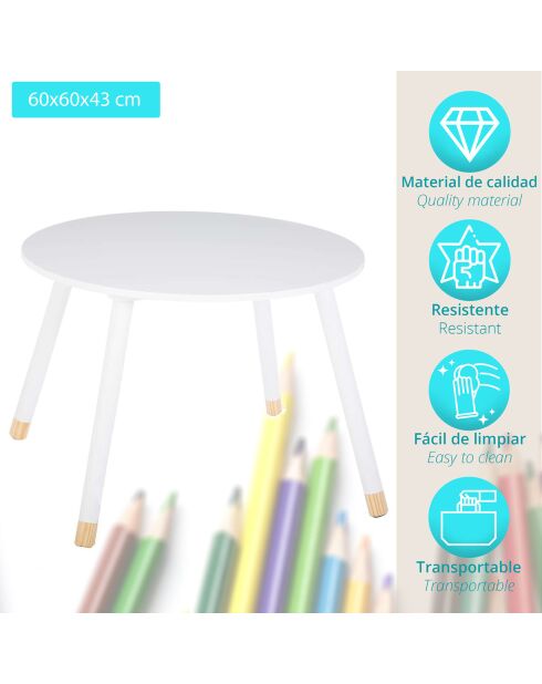 Table d'appoint Douceur blanche - 60x60x43 cm