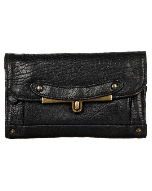 Portefeuille en Cuir d'Agneau Bubble Simone noir - 24x15x3 cm