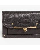 Portefeuille en Cuir d'Agneau Bubble Simone noir - 24x15x3 cm