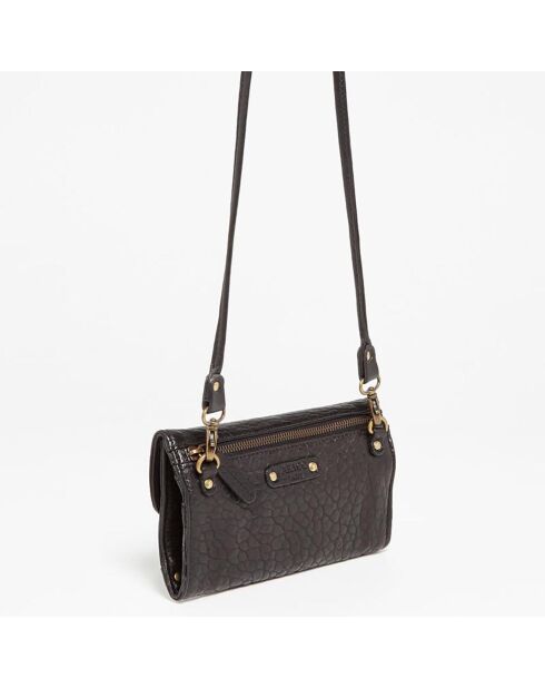 Portefeuille en Cuir d'Agneau Bubble Simone noir - 24x15x3 cm