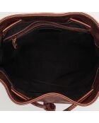 Sac seau en Cuir Malia bronze métallique - 24x13x28 cm