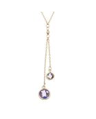 Duo-Halskette aus 1,03 Karat Gelbgold mit Amethyst