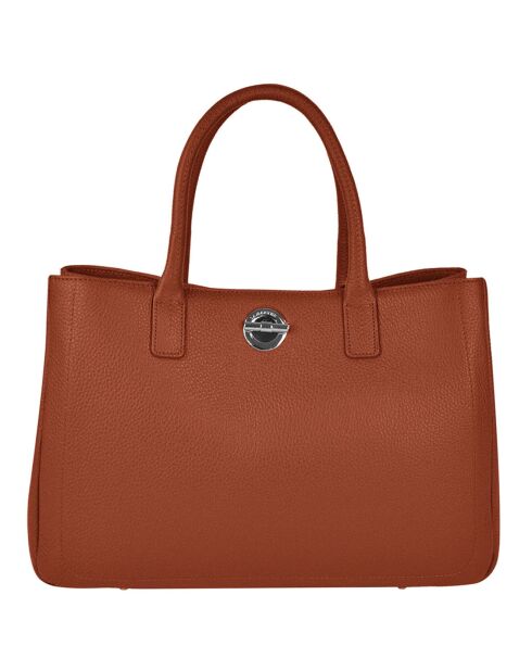 Sac à main en Cuir Paris argile - 37x25x10 cm