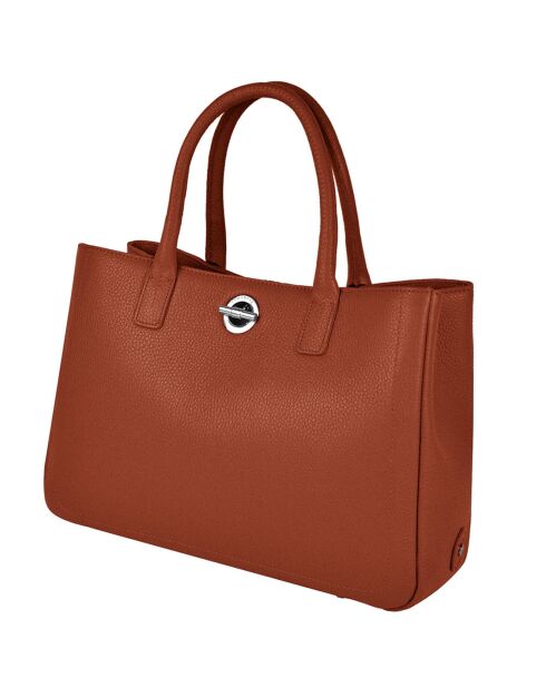 Sac à main en Cuir Paris argile - 37x25x10 cm