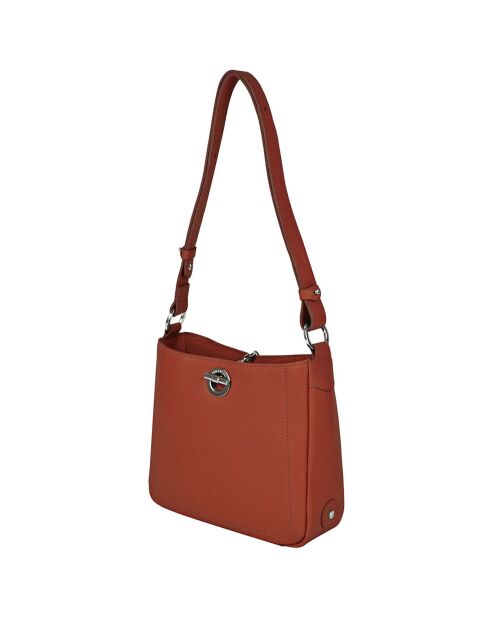 Sac bandoulière en Cuir Paris argile - 24.5x23x8 cm