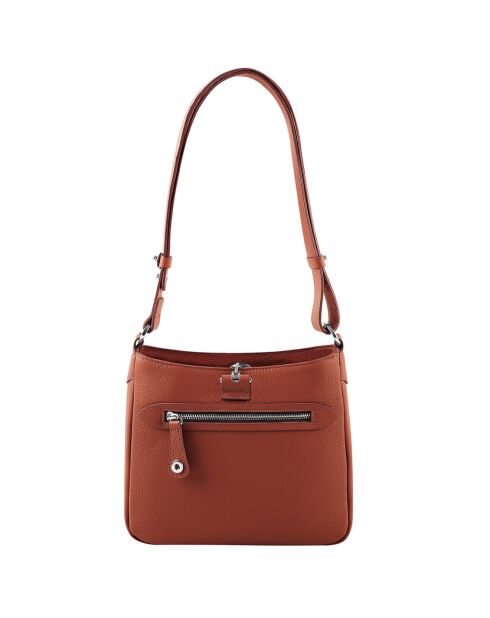 Sac bandoulière en Cuir Paris argile - 24.5x23x8 cm