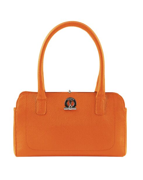 Sac à main en Cuir Paris orange - 33x20x15 cm