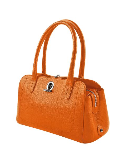Sac à main en Cuir Paris orange - 33x20x15 cm