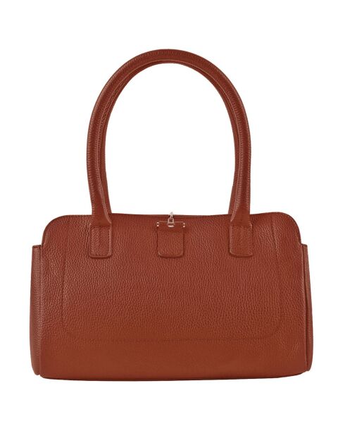 Sac porté épaule en Cuir Paris argile - 33x20x15 cm