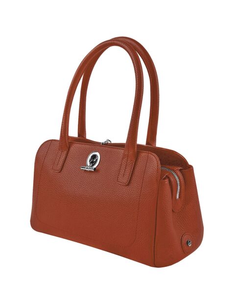 Sac porté épaule en Cuir Paris argile - 33x20x15 cm