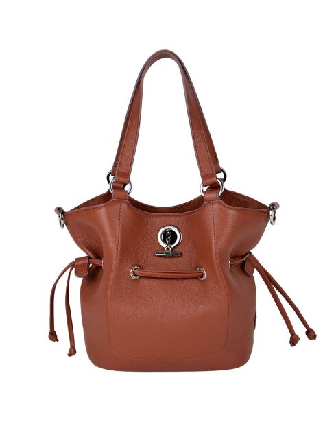 Sac porté épaule en Cuir Paris argile - 23x24x12 cm