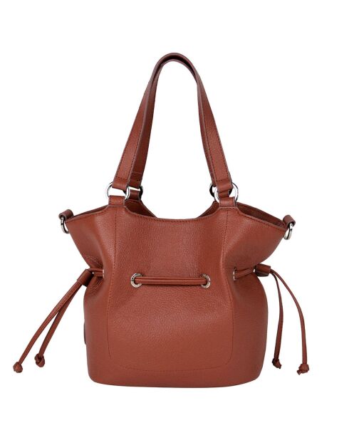 Sac porté épaule en Cuir Paris argile - 23x24x12 cm