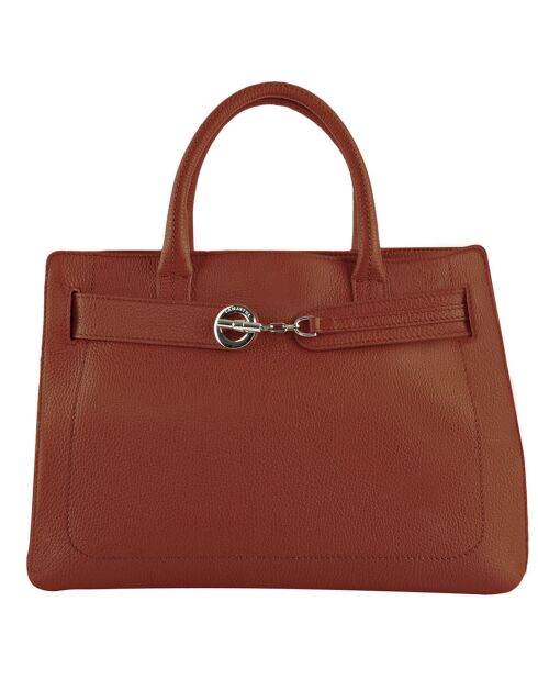 Sac à main en Cuir Paris argile - 33x20x15 cm