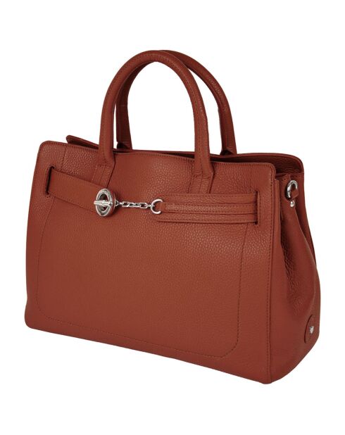 Sac à main en Cuir Paris argile - 33x20x15 cm