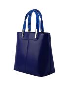 Sac à main en Cuir Portofino marine - 24.5x23x12 cm