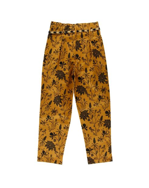 Pantalon taille haute print marron clair