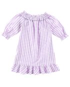 Robe vichy épaules denudées lilas/blanc