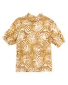 T-Shirt col montant allover print beige clair