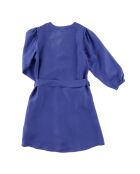 Robe ceinturée unie bleu foncé