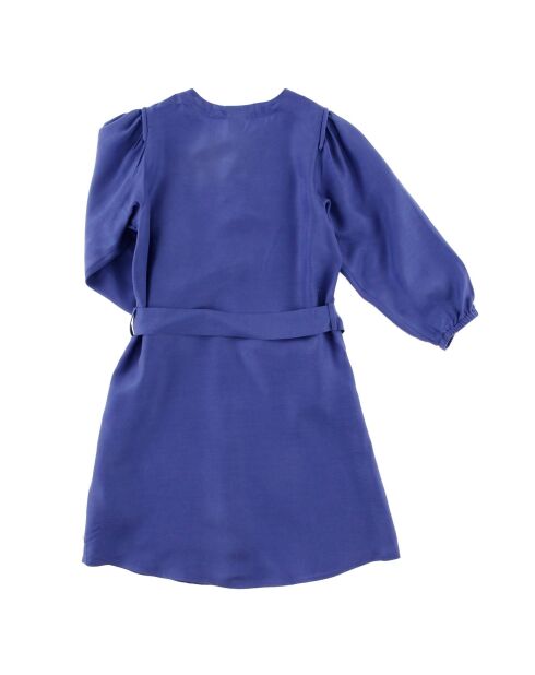 Robe ceinturée unie bleu foncé