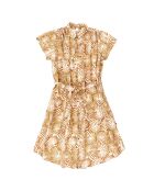 Robe ceinturée allover print marron clair