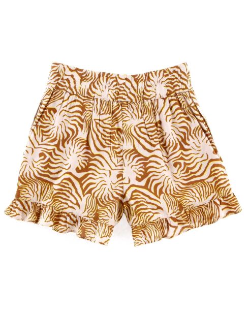 Short allover print marron clair