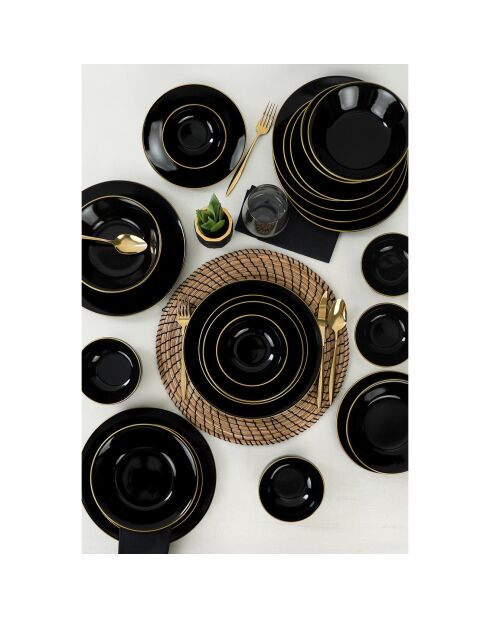 Service de table noir/doré - 24 pièces