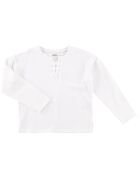 T-Shirt en Coton Taysir laçage au col blanc