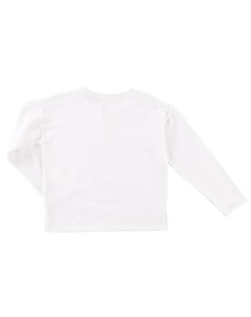 T-Shirt en Coton Taysir laçage au col blanc