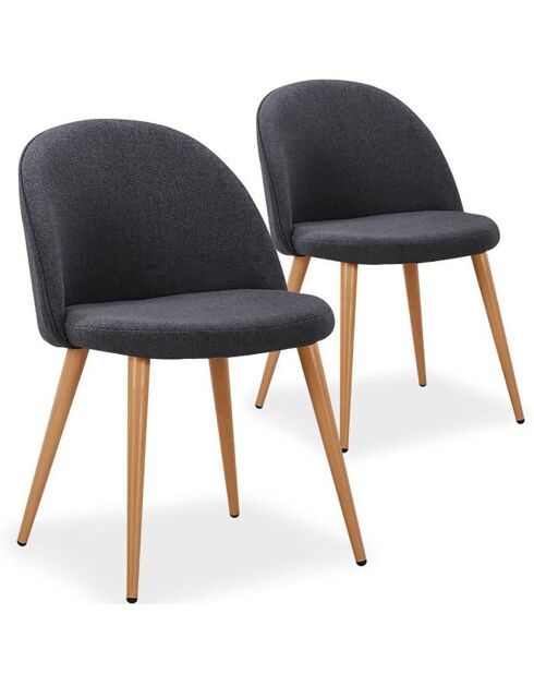 2 Maury skandinavische Stühle dunkel - 52x56x78 cm