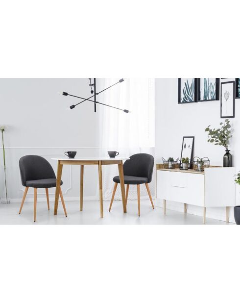 2 Maury skandinavische Stühle dunkel - 52x56x78 cm