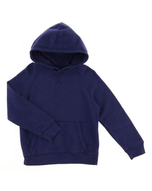 Sweat fin en Coton Hoody bleu marine